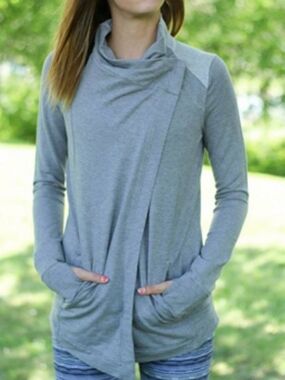 Size Small lululemon athletica Light Gray Open-Front Draped Cardigan